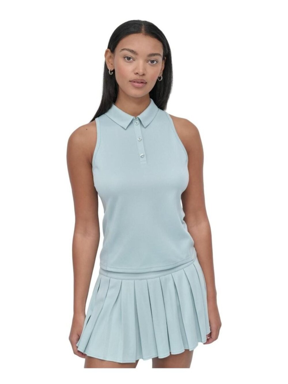 Dkny Sport Women's Court Racerback Polo Tank Top - Mineral L - Picture 5 of 5